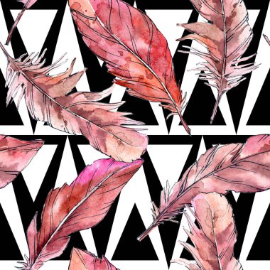 Suluboya kuş tüyü desen Wing.