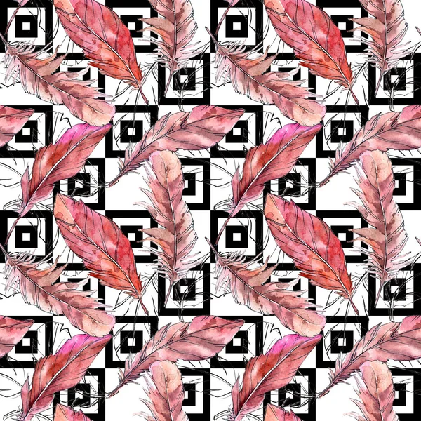 Suluboya kuş tüyü desen Wing.