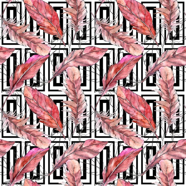 Suluboya kuş tüyü desen Wing.