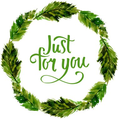 Tropikal Hawaii palmiye ağacı çelenk suluboya tarzında bırakır..