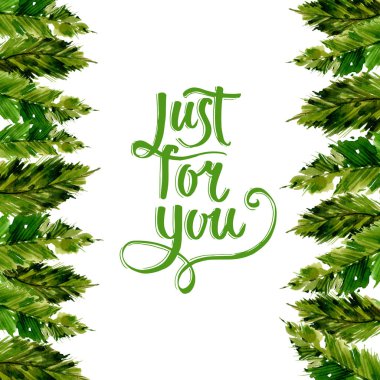 Tropikal Hawaii palmiye ağacı çerçeve bir suluboya tarzında bırakır..