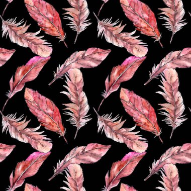 Suluboya kuş tüyü desen Wing.