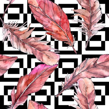 Suluboya kuş tüyü desen Wing.