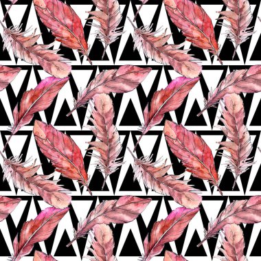 Suluboya kuş tüyü desen Wing.