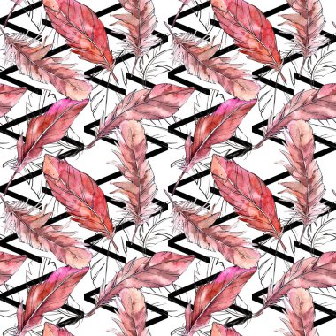 Suluboya kuş tüyü desen Wing.