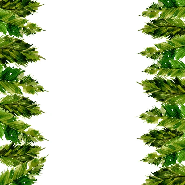 Tropikal Hawaii palmiye ağacı çerçeve bir suluboya tarzında bırakır..