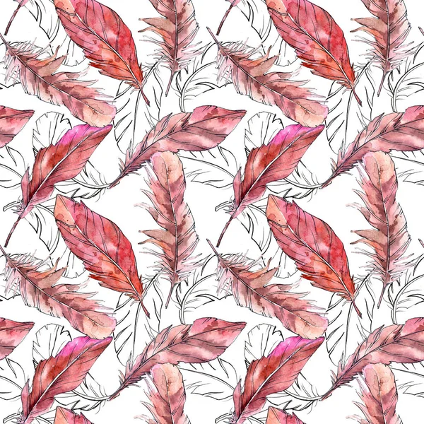 Suluboya kuş tüyü desen Wing.