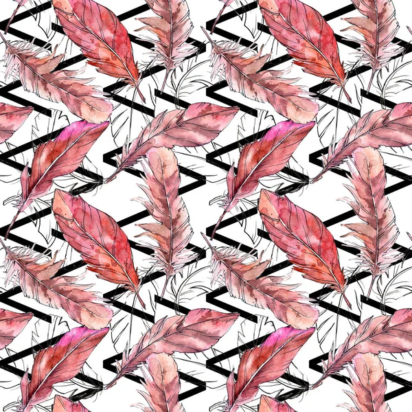 Suluboya kuş tüyü desen Wing.