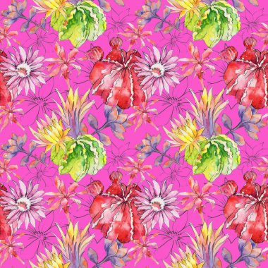 Suluboya desende kır çiçekleri