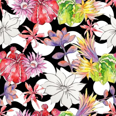 suluboya çiçek desen