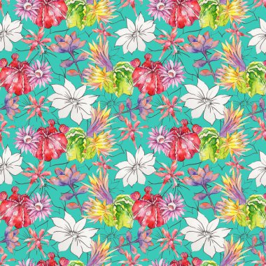 suluboya tarzında çiçekler