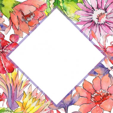 yabani çiçekler çerçevesi