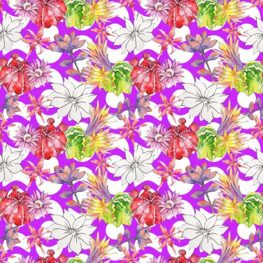 çiçek desen suluboya tarzında