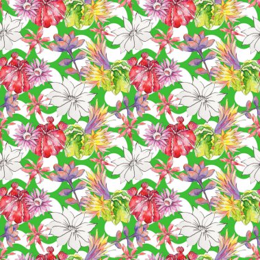 çiçek desen suluboya tarzında