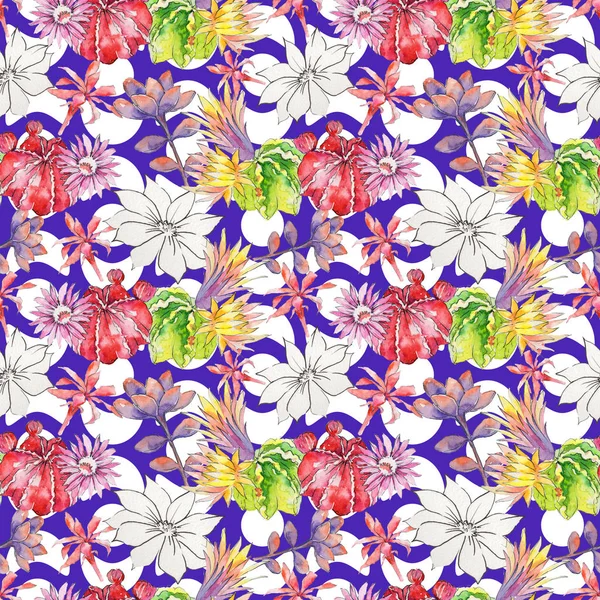 çiçek desen suluboya tarzında