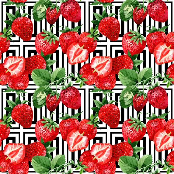 Suluboya tarzında çilek deseni