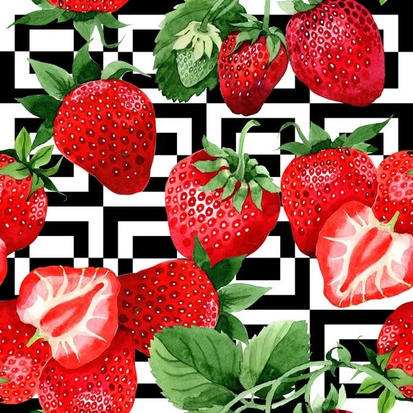 Suluboya tarzında çilek deseni