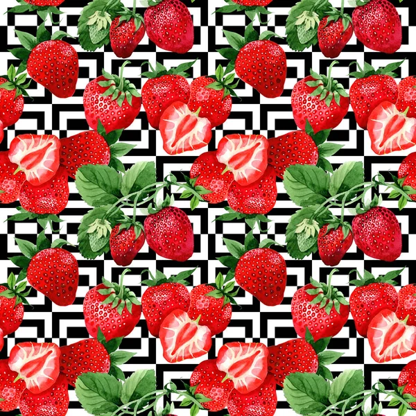 Φράουλα μοτίβο σε στυλ υδροχρώματος — Φωτογραφία Αρχείου