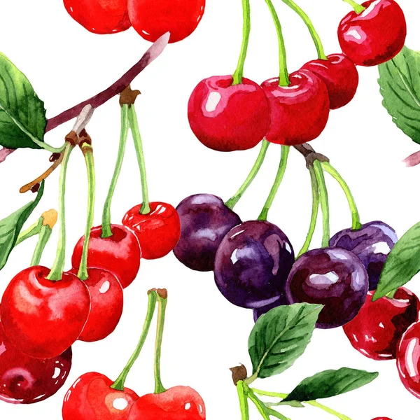 Cherry pattern for menu — Stock Photo, Image