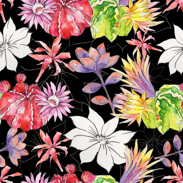 suluboya tarzında çiçekler