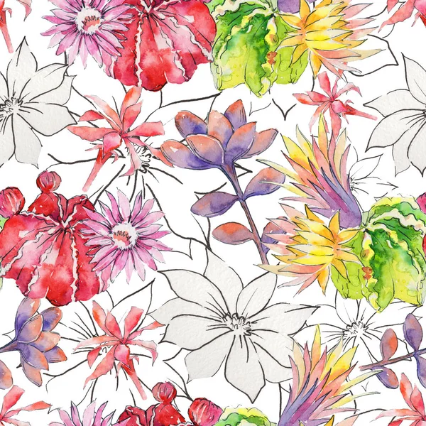 çiçek desen suluboya tarzında