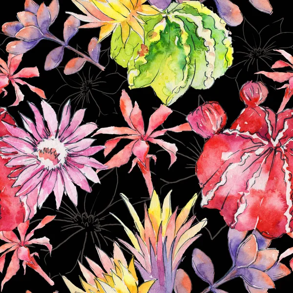 Suluboya desende kır çiçekleri