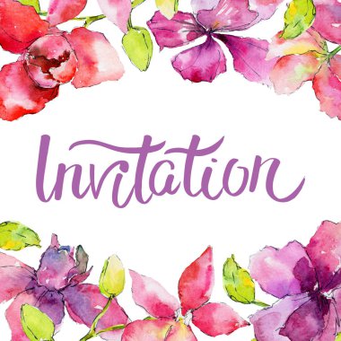 Orkide çiçekli çerçeve 