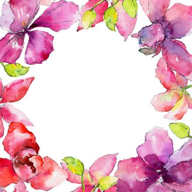 Orkide çiçekli çerçeve 