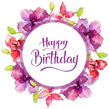 Orkide çiçekli çerçeve 