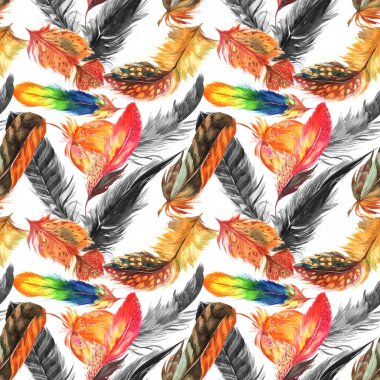 Suluboya kuş tüyü desen Wing.