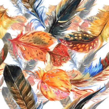 Suluboya kuş tüyü desen Wing.