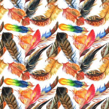 Suluboya kuş tüyü desen Wing.