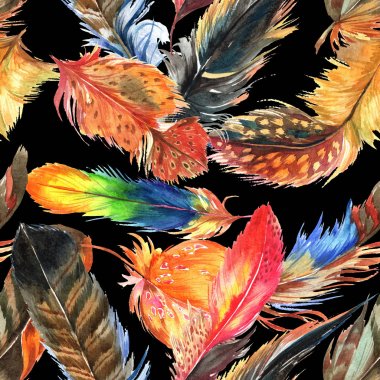 Suluboya kuş tüyü desen Wing.