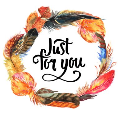 Suluboya kuş tüyü çelenk Wing.