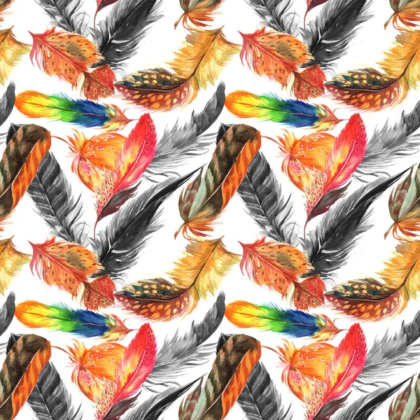 날개에서 수채화 새 깃털 패턴. — 스톡 사진