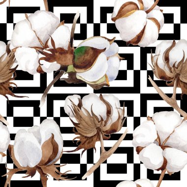 Pamuk çiçek deseni suluboya tarzında.