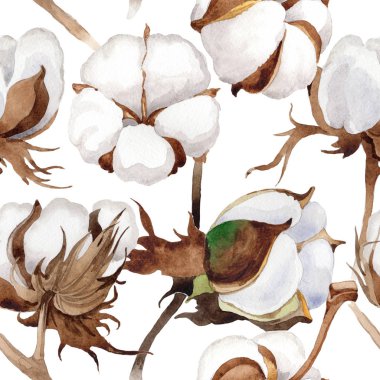 Pamuk çiçek deseni suluboya tarzında.