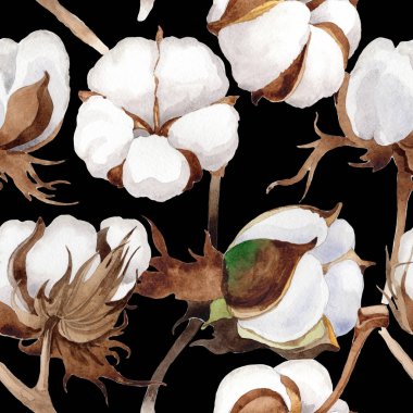 Pamuk çiçek deseni suluboya tarzında.