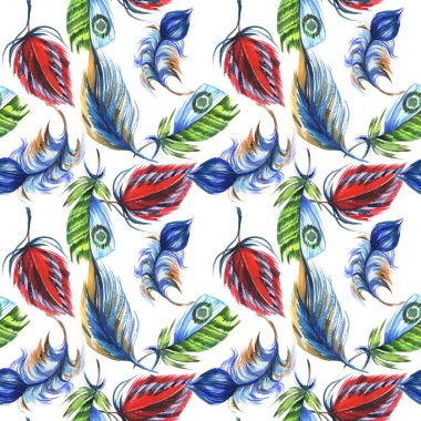 Suluboya kuş tüyü desen Wing.