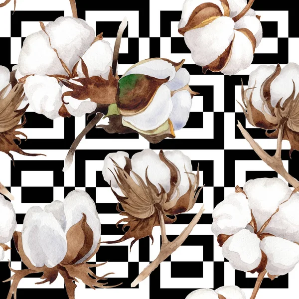 Pamuk çiçek deseni suluboya tarzında.