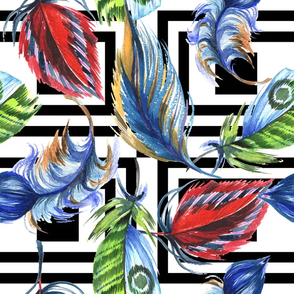 Suluboya kuş tüyü desen Wing.