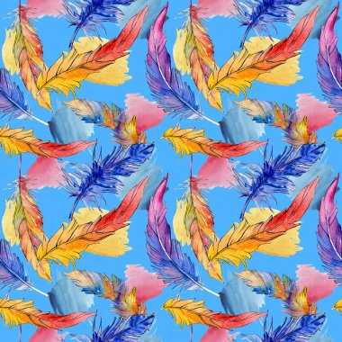 Suluboya kuş tüyü desen Wing.