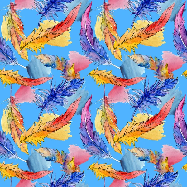 Suluboya kuş tüyü desen Wing.