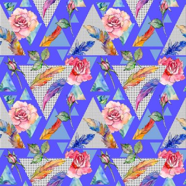 Suluboya kuş tüyü desen Wing.