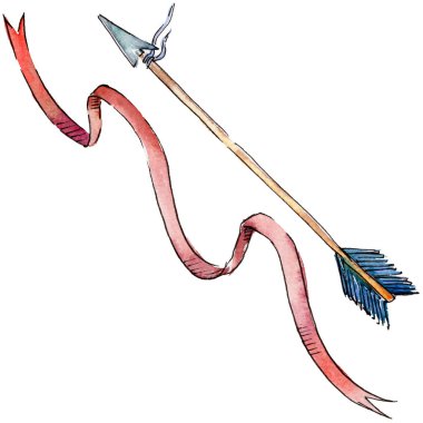 Mutlu Sevgililer günü aşk kutlama ok izole bir suluboya tarzında.