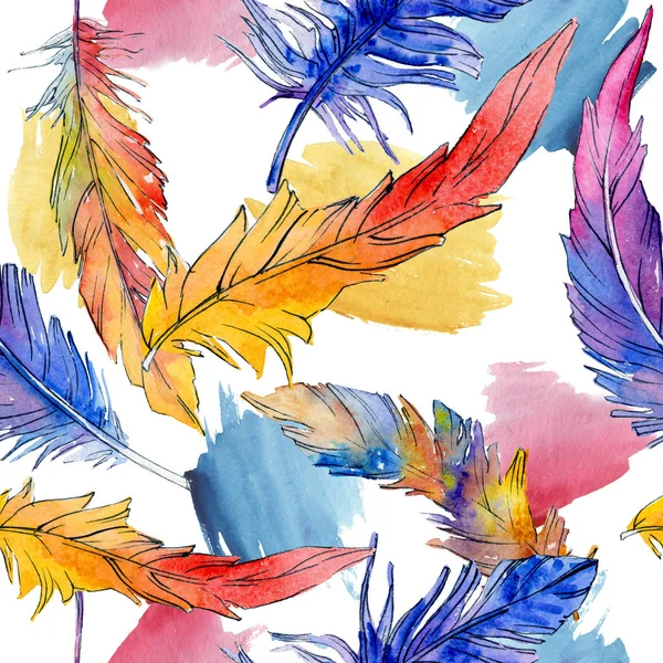 Suluboya kuş tüyü desen Wing.