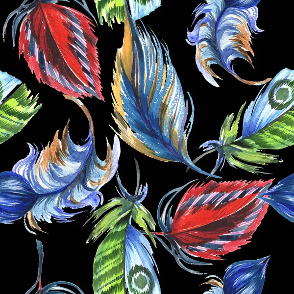 Suluboya kuş tüyü desen Wing.