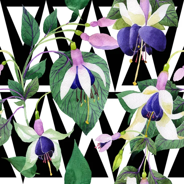 Kır çiçeği fuşya çiçek deseni suluboya tarzında.