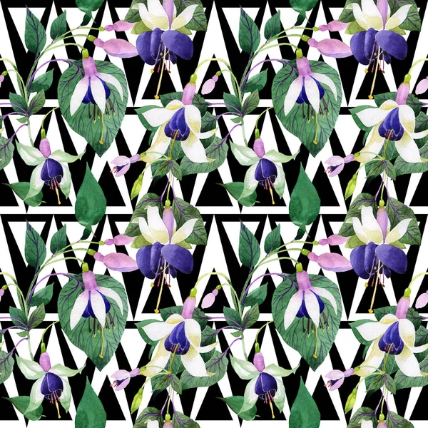 Kır çiçeği fuşya çiçek deseni suluboya tarzında.