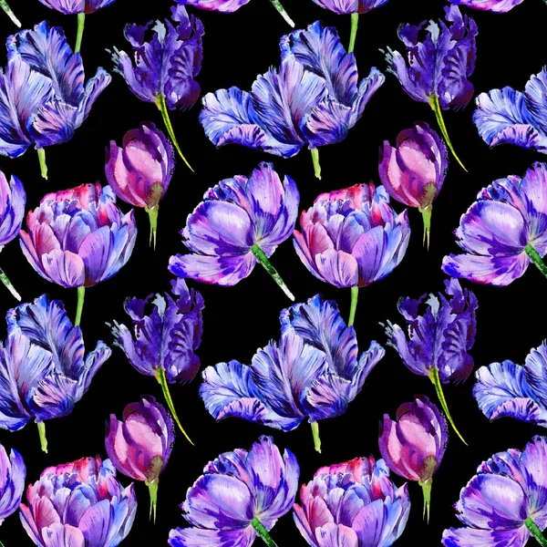 Wildblume Tulpenblütenmuster im Aquarell-Stil. — Stockfoto
